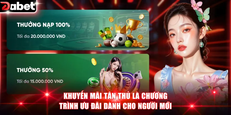 Khuyến Mãi Tân Thủ - Tổng Hợp Ưu Đãi Mới Tại DABET 2 Khuyến mãi tân thủ là chương trình ưu đãi dành cho người mới